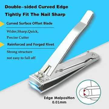 firiKer Nail Clipper Set,Premium Stainless Steel Fingernail and Toenail Clipper Cutters with Nail File, Sharp Effortless Nail Clippers Set for Men & Women(Silver)