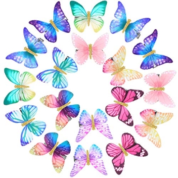 Boao 18 Pieces Butterfly Hair Clips Glitter Barrettes Butterfly Snap Hair Clips for Teens Women Hair...