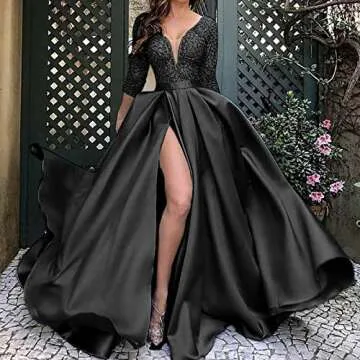 Boho Dress for Women Maxi, Porsha Williams Favorites Clothes Ladies Dresses Casual Black Dress Shorts Women's Fashion Big Swing Sexy Long Dress Trailing Party Evening Dress Dress (3XL, Black)