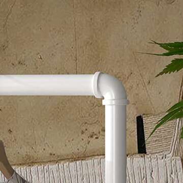 HOMEKAYT Industrial Pipe Clothing Rack on Wheels Heavy Duty Garment Racks Rustic Rolling Rack for Home, Clothes Display Rack Retail Display-White