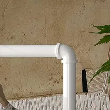 HOMEKAYT Industrial Pipe Clothing Rack on Wheels Heavy Duty Garment Racks Rustic Rolling Rack for Home, Clothes Display Rack Retail Display-White