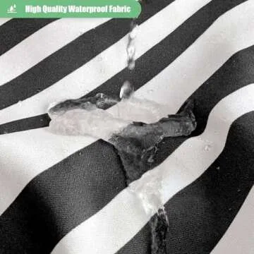 Dynamene Modern Farmhouse Fabric Shower Curtain Boho Black and White Striped Cloth Bathroom Shower Curtain with Tassels, Hotel Luxury Decorative Shower Curtain Set with 12 Hooks - 72x72