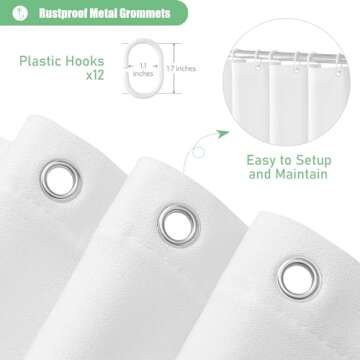 Dynamene Modern Farmhouse Fabric Shower Curtain Boho Black and White Striped Cloth Bathroom Shower Curtain with Tassels, Hotel Luxury Decorative Shower Curtain Set with 12 Hooks - 72x72