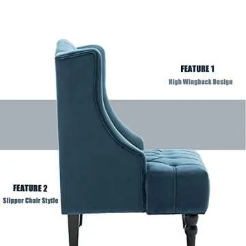 Altrobene Modern Velvet Accent Chair for Stylish Decor