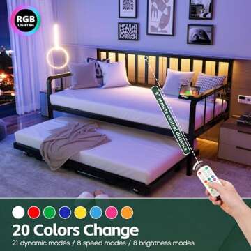 MU Daybed with Trundle and LED Lights for Any Space