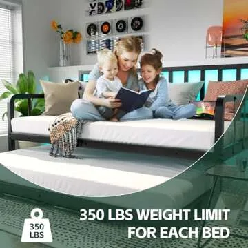 MU Daybed with Trundle and LED Lights for Any Space