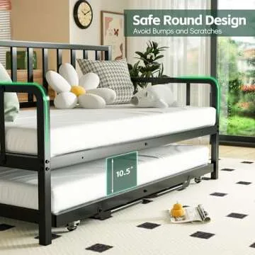 MU Daybed with Trundle and LED Lights for Any Space