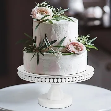 Wood Cake Stand, Cupcake Stand with Pedestal Stand, White Cake Stands for Dessert Table/Party/Weddin...