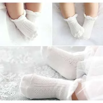EPEIUS Toddler Girl Non Slip Ruffle Socks | Soft & Stylish