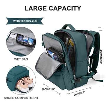 Versatile 40L Large Travel Backpack - Waterproof Design for All
