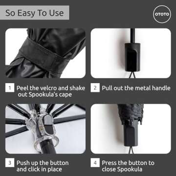 OTOTO NEW! Spookula Vampire Umbrella Unique Umbrella, Collapsible Umbrella, Goth Accessories, Cool Gifts, Gothic Umbrella, Black and White Umbrella, Umbrella Cute, Rain Umbrella, Folding Umbrella