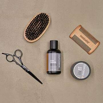 MANSCAPED® Ultimate Beard Care Kit: Shampoo, Balm, Brush, Comb & Scissors