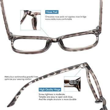 MEETSUN Blue Light Blocking Glasses, Anti Eye Strain Headache (Sleep Better),Computer Reading Glasses UV400 Transparent Lens (Leopard + Pink 2 PACK, 53)