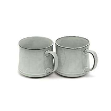 KooK Elegant Coffee Mugs, 15 oz Glazed Set of 2