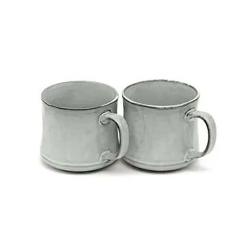 KooK Elegant Coffee Mugs, 15 oz Glazed Set of 2