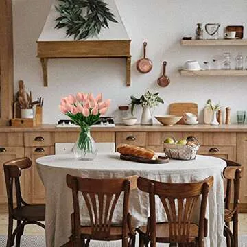 10 Pcs Pink Tulips Artificial Flowers Real Touch Fake Tulips Fake Flowers for Mother's Day 13.5" Faux Tulips Faux Flowers Bulk Artificial Tulips Flowers for Vase Centerpieces Home Wedding Bouquet