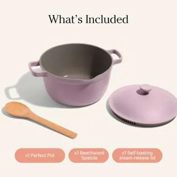 Our Place Perfect Pot - Mini 2.5Qt Nonstick Ceramic Sauce Pan with Lid | Versatile Cookware for Stovetop and Oven | Steam, Bake, Braise, Roast | PTFE & PFOA-Free | Toxin-Free, Easy to Clean | Lavender