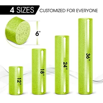 Yes4All High Density Foam Roller for Back, Variety of Sizes & Colors for Yoga, Pilates - Lime - 18 Inches