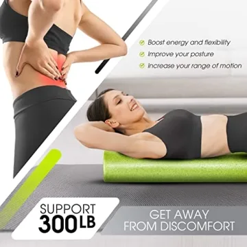 Yes4All High Density Foam Roller for Back, Variety of Sizes & Colors for Yoga, Pilates - Lime - 18 Inches