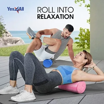 Yes4All High Density Foam Roller for Back, Variety of Sizes & Colors for Yoga, Pilates - Lime - 18 Inches