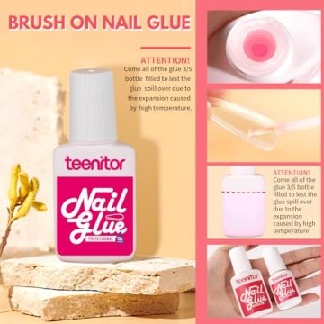 Teenitor Clear Coffin Nail Tips - 600 Pcs Nail Set