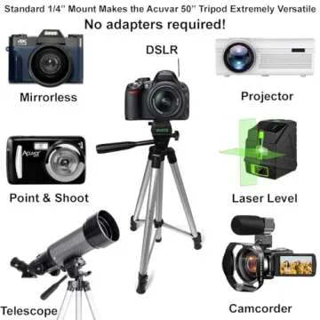 Acuvar 50" Smartphone/Camera Tripod Fits All Smartphones iPhone 12 Max, 11 Pro Max, 11 Pro, 11, Xs, ...
