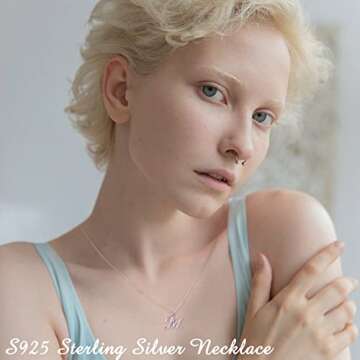 Elegant Tiny Sterling Silver Initial Necklace for Women