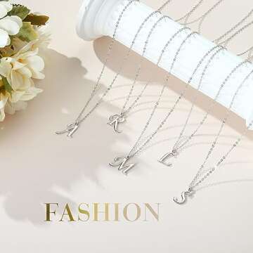 Elegant Tiny Sterling Silver Initial Necklace for Women