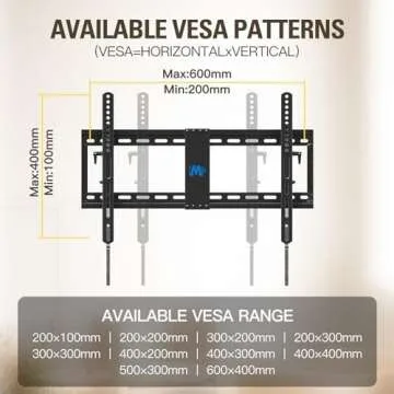 Mounting Dream TV Wall Mount, UL Listed Advanced TV Bracket for Most 42-90 Inches TVs with Full Tilt Extension up to 7 Inches, Fits 16, 18, 24 Inches Studs, Max VESA 600x400mm and 120Lbs, MD2104