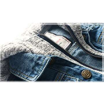 LJYH Boys', Girls' Basic Denim Trucker Jackets Children Fall Hoodies Trendy Jeans Coats 11/12yrs 150cm