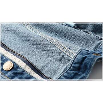 LJYH Boys', Girls' Basic Denim Trucker Jackets Children Fall Hoodies Trendy Jeans Coats 11/12yrs 150cm