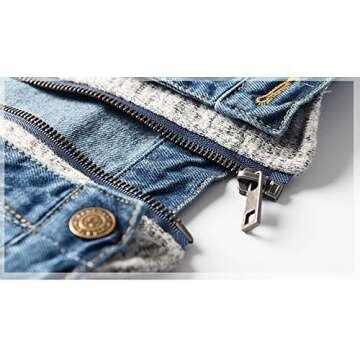 LJYH Boys', Girls' Basic Denim Trucker Jackets Children Fall Hoodies Trendy Jeans Coats 11/12yrs 150cm