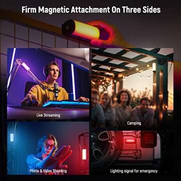NEEWER Basic Magnetic Handheld Light Wand, 360° Full RGB Mini LED Video Light Stick, 2500mAh Battery, 2500-8500K Dimmable Camera Tube Light for Studio Photography TikTok YouTube Vlog, TL96RGB