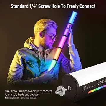 NEEWER Basic Magnetic Handheld Light Wand, 360° Full RGB Mini LED Video Light Stick, 2500mAh Battery, 2500-8500K Dimmable Camera Tube Light for Studio Photography TikTok YouTube Vlog, TL96RGB