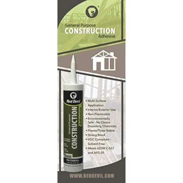 Red Devil 077606 0776/06 General Purpose Construction Adhesive, 1 Pack, White
