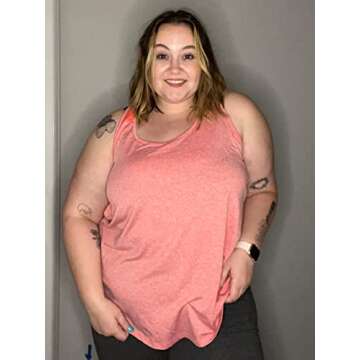 FOREYOND Plus Size Workout Tank Tops for Women Loose Fit Racerback Sleeveless Activewear Tops Gym Yo...