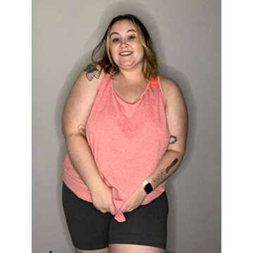 FOREYOND Plus Size Workout Tank Tops for Women Loose Fit Racerback Sleeveless Activewear Tops Gym Yoga Athletic Shirts Sport Exercise Orange