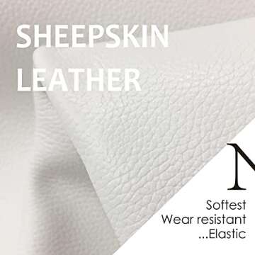 NOVBJECT Leather Gloves for Women Italian Lambskin Leather Winter Genuine Warm Cashmere Knitted Lining White, S