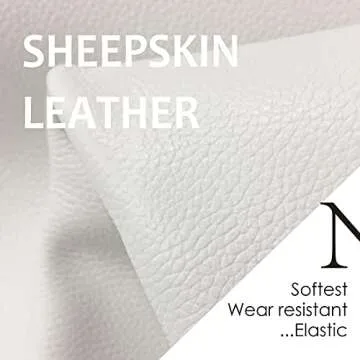 NOVBJECT Leather Gloves for Women Italian Lambskin Leather Winter Genuine Warm Cashmere Knitted Lining White, S