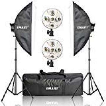 Emart Softbox Photography Lighting Kit,2250 Watt Continute Lighting Photo Studio Softbox 20" x 28", 10pcs E27 Video Lighting Bulb