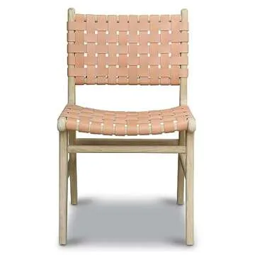 Stylish POLY & BARK Teak and Leather Dining Chair