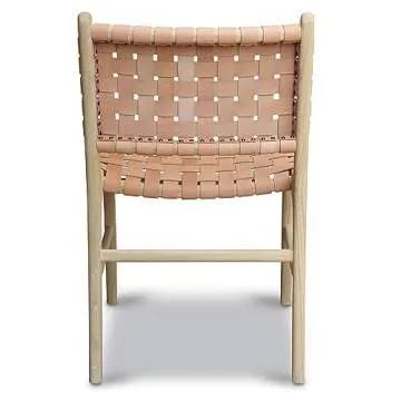 Stylish POLY & BARK Teak and Leather Dining Chair