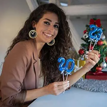 New Years Earrings 2025 Happy New Year Eve Clock Earrings for Women NYE Acrylic Dangle Christmas Earrings Sparkly Festive Holiday Celebration Gifts (Clock-S)