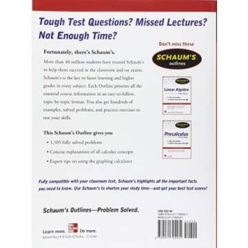 Schaum's Outline of Calculus, 6th Edition: 1,105 Solved Problems + 30 Videos (Schaum's Outlines)