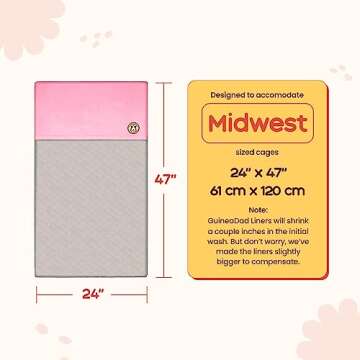 GuineaDad Original Liner: Extra Absorbent Blue Fleece Bedding for Guinea Pigs - Reusable & Eco-Frien...