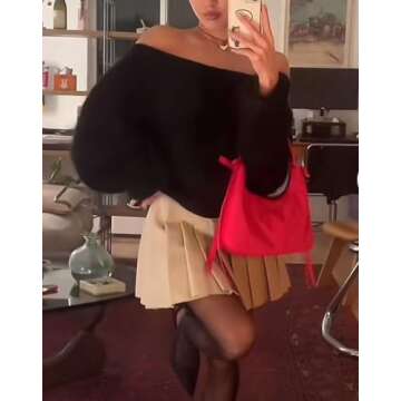 Cute Purses Small Shoulder Bag for Women Y2k Purse Crescent Bag Bow Purse Red Purse Coquette Purse Y...