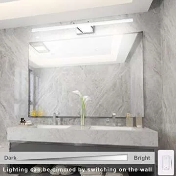 Aipsun 40in Dimmable Modern LED Vanity Lights for Bathroom Light Fixtures Over Mirror Chrome Modern Vanity Lighting(White Light)