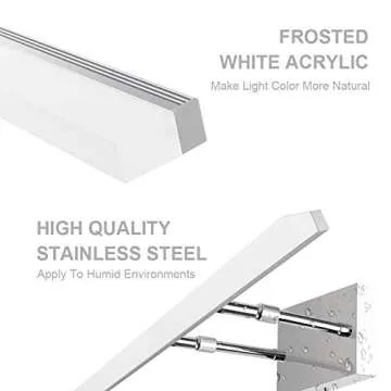 Aipsun 40in Dimmable Modern LED Vanity Lights for Bathroom Light Fixtures Over Mirror Chrome Modern Vanity Lighting(White Light)