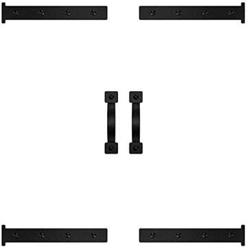 FOHOME Magnetic Decorative Garage Door Accents Faux Hinges Handles Hardware Kit, Black (4 Hinges+2 H...