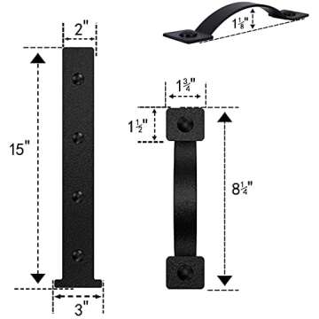 FOHOME Magnetic Decorative Garage Door Accents Faux Hinges Handles Hardware Kit, Black (4 Hinges+2 Handles)